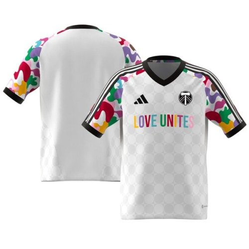 Portland Timbers adidas Youth 2024 Pride Pre-Match Top - White