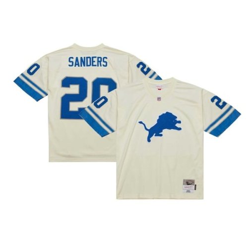 Barry Sanders Detroit Lions Mitchell & Ness Chainstitch Legacy Jersey - Cream