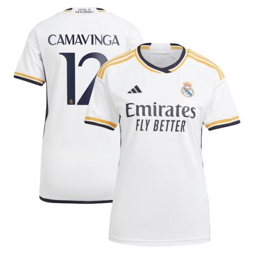 Eduardo Camavinga Real Madrid adidas Women's 2023/24 Home Replica Jersey - White/Navy