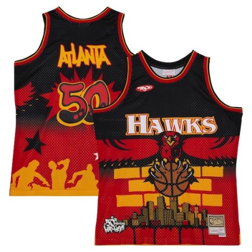 Atlanta Hawks Mitchell & Ness x Tats Cru Hardwood Classics Fashion Jersey - Black