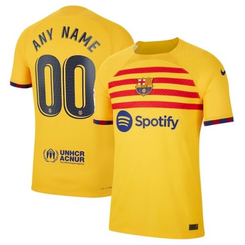 Barcelona Nike 2022/23 Fourth Vapor Match Custom Authentic Jersey - Yellow