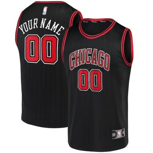 Chicago Bulls Fanatics Branded Youth Fast Break Replica Custom Jersey - Statement Edition - Black