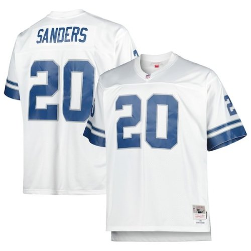 Barry Sanders Detroit Lions Mitchell & Ness Big & Tall 1996 Retired Player Replica Jersey - White/Blue