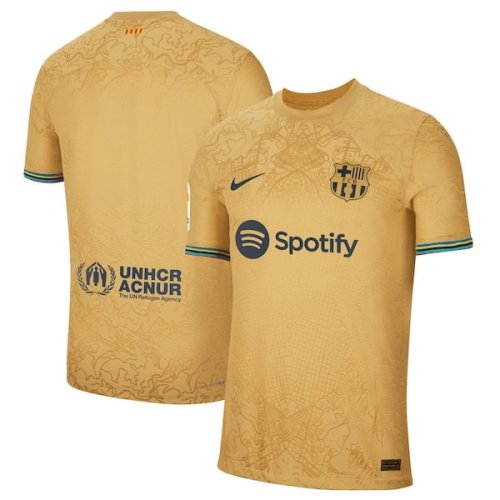 Barcelona Nike 2022/23 Away Authentic Blank Jersey - Yellow