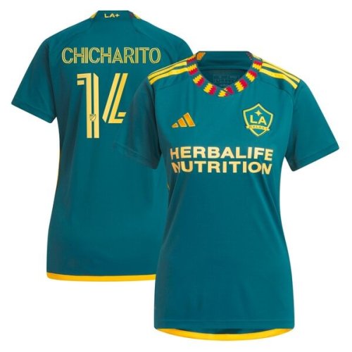 Chicharito LA Galaxy adidas Women's 2024 LA Kit Replica Player Jersey - Green