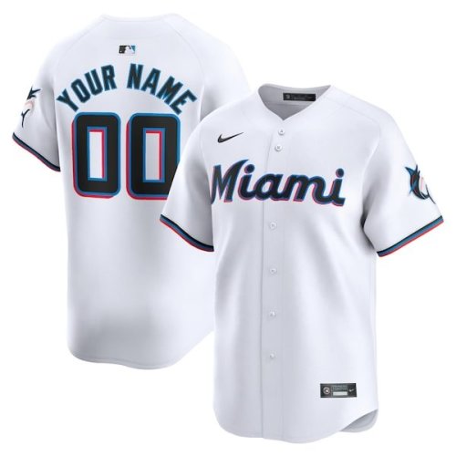 Miami Marlins Nike Home Limited Custom Jersey - White