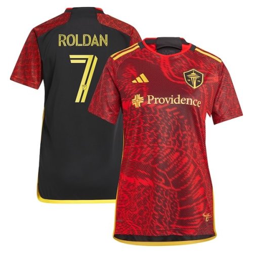 Cristian Roldan Seattle Sounders FC adidas Women's 2024 The Bruce Lee Kit Replica Player Jersey – Red