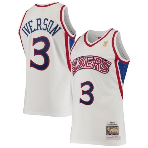 Allen Iverson Philadelphia 76ers Mitchell & Ness 1996/97 Hardwood Classics Authentic Jersey - White