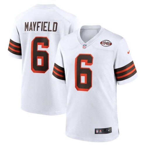 Baker Mayfield Cleveland Browns Nike 1946 Collection Alternate Game Jersey - White/Brown