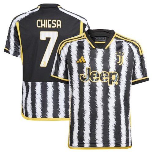 Federico Chiesa Juventus adidas Youth 2023/24 Home Replica Jersey - Black