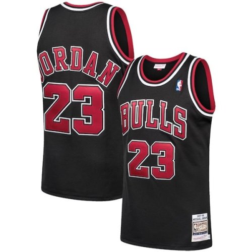 Michael Jordan Chicago Bulls Mitchell & Ness 1997/98 Hardwood Classics Authentic Jersey - Black/Scarlet/White