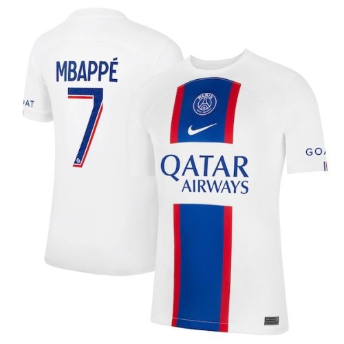 Kylian Mbappe Paris Saint-Germain Nike 2022/23 Third Breathe Stadium Replica Player Jersey - White