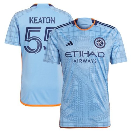 Keaton Parks New York City FC adidas 2024 The Interboro Kit Replica Jersey - Light Blue