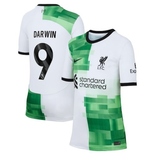 Darwin Núñez Liverpool Nike Youth 2023/24 Away Replica Jersey - White