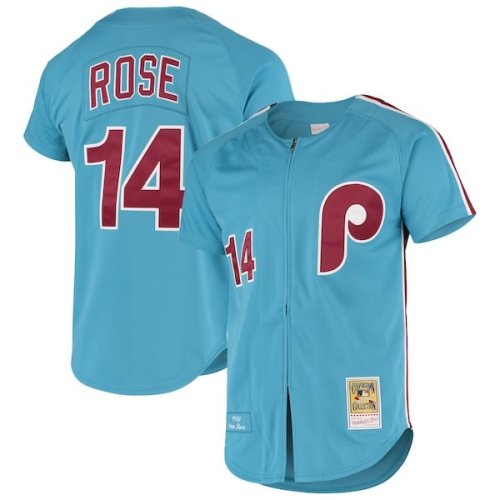 Pete Rose Philadelphia Phillies Mitchell & Ness Cooperstown Collection Authentic Jersey - Light Blue