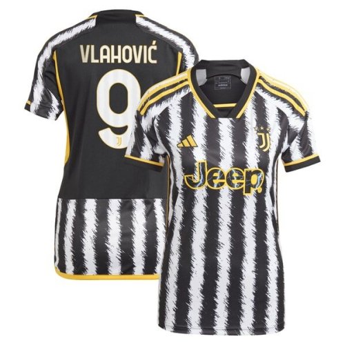 Dušan Vlahović Juventus adidas Women's 2023/24 Home Replica Player Jersey - Black