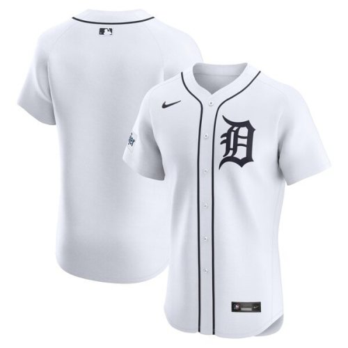 Detroit Tigers Nike Home Elite Patch Jersey - White