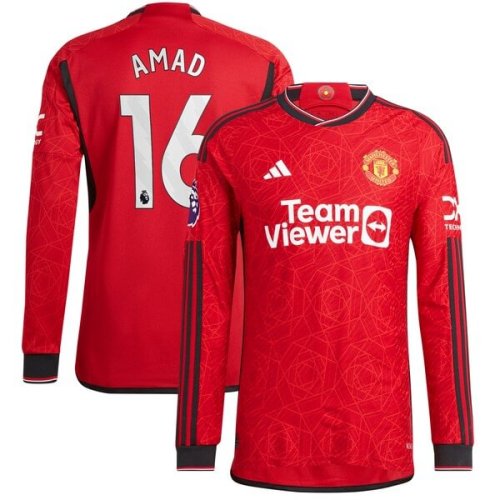 Amad Diallo Manchester United adidas Long Sleeve Authentic Player Jersey – Red