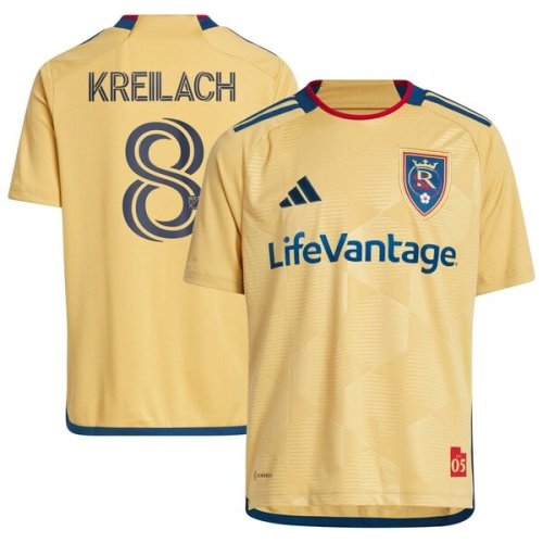 Damir Kreilach Real Salt Lake adidas Youth 2024 The Beehive State Kit Replica Player Jersey - Gold