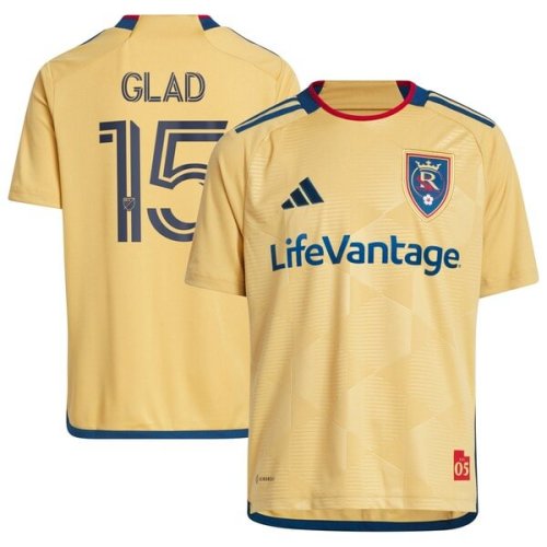Justen Glad Real Salt Lake adidas Youth 2024 The Beehive State Kit Replica Player Jersey - Gold