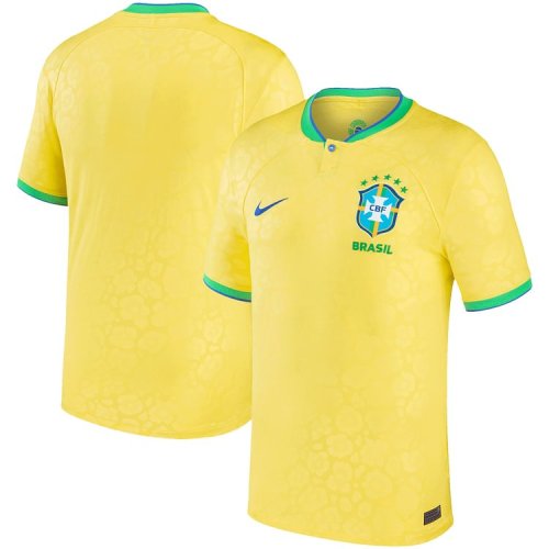 Brazil National Team Nike Youth 2022/23 Home Authentic Blank Jersey - Yellow