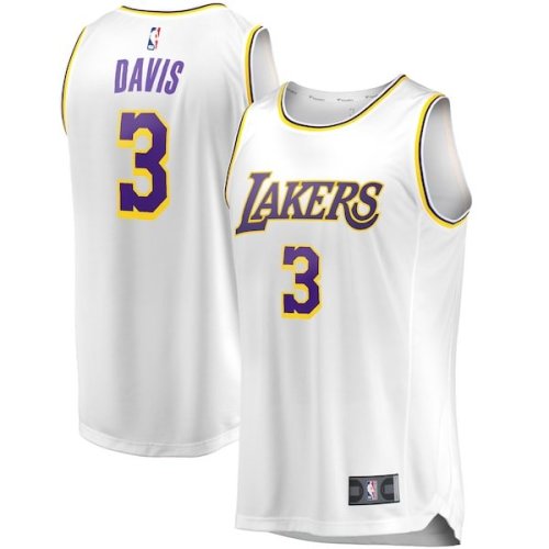 Anthony Davis Los Angeles Lakers Fanatics Branded Fast Break Replica Player Jersey - White - Association Edition