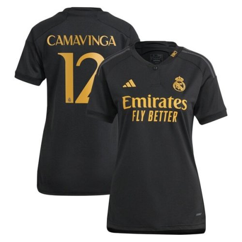 Eduardo Camavinga Real Madrid adidas Women's 2023/24 Third Replica Player Jersey - Black