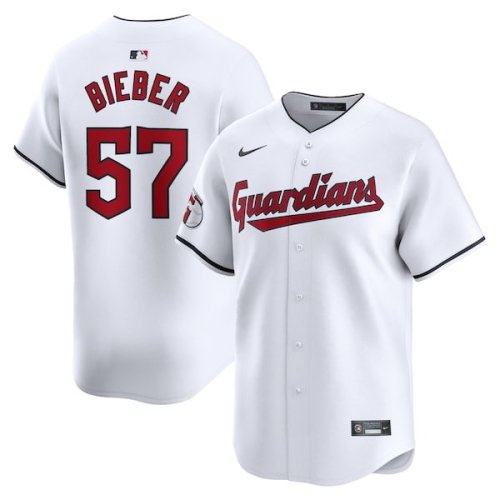 Shane Bieber Cleveland Guardians Nike Home Limited Player Jersey - White
