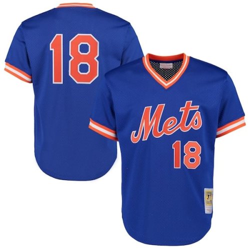 Darryl Strawberry New York Mets Mitchell & Ness Cooperstown Mesh Batting Practice Jersey - Royal/Green