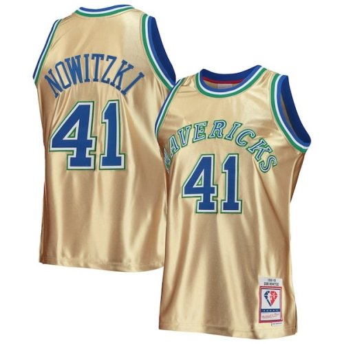 Dirk Nowitzki Dallas Mavericks Mitchell & Ness 75th Anniversary 1998/99 Hardwood Classics Swingman Jersey - Gold