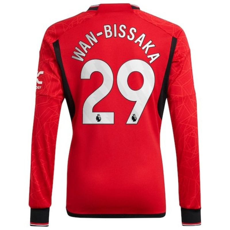 Aaron Wan-Bissaka Manchester United adidas 2023/24 Home Replica Long Sleeve Player Jersey - Red