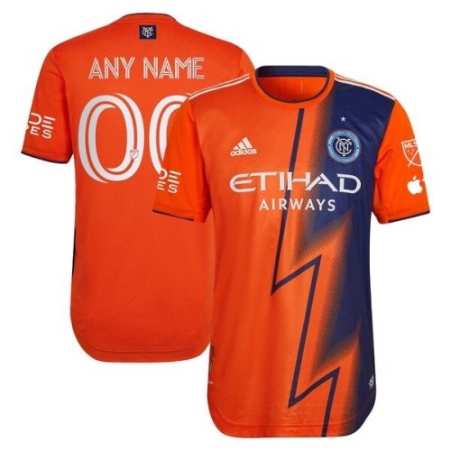 New York City FC adidas 2024 The Volt Kit Authentic Custom Jersey - Orange