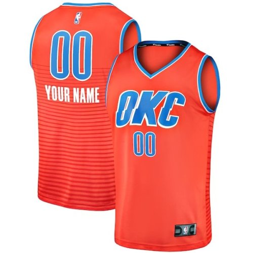 Oklahoma City Thunder Fanatics Branded  Fast Break Custom Replica Jersey - Orange - Statement Edition