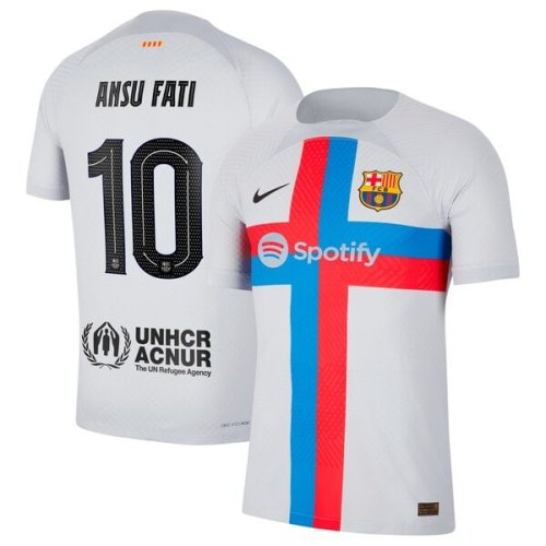Ansu Fati Barcelona Nike 2022/23 Third Vapor Match Authentic Player Jersey - Gray