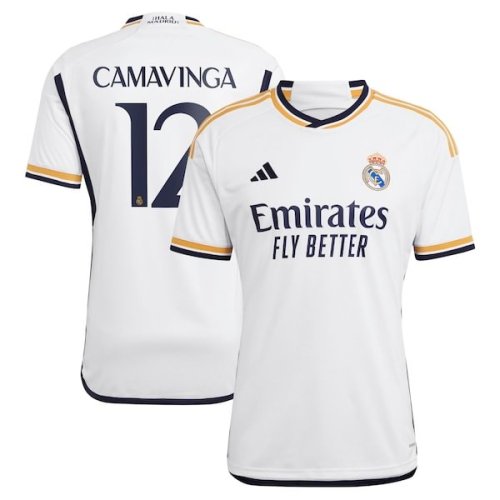 Eduardo Camavinga Real Madrid adidas 2023/24 Home Replica Jersey - White/Navy