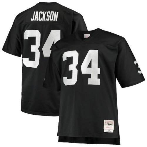 Bo Jackson Las Vegas Raiders Mitchell & Ness Big & Tall 1988 Retired Player Replica Jersey - Black/White