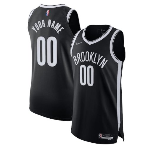 Brooklyn Nets Nike 2021/22 Diamond Authentic Custom Jersey - Icon Edition - Black