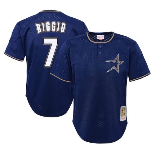 Craig Biggio Houston Astros Mitchell & Ness Youth Cooperstown Collection Mesh Batting Practice Jersey - Navy