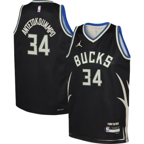 Giannis Antetokounmpo Milwaukee Bucks Jordan Brand Youth Swingman Jersey - Statement Edition - Black