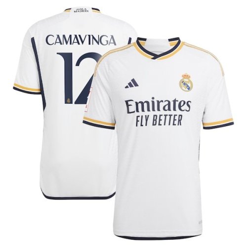 Eduardo Camavinga Real Madrid adidas 2023/24 Home Authentic Jersey - White/Navy