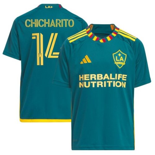 Chicharito LA Galaxy adidas Youth 2024 LA Kit Replica Player Jersey - Green