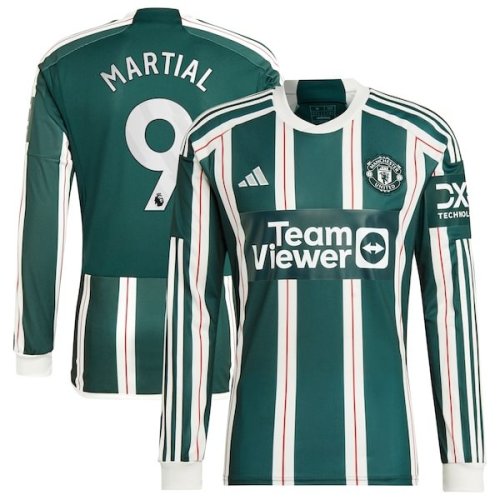 Anthony Martial Manchester United adidas 2023/24 Away Long Sleeve Replica Player Jersey - Green/Red