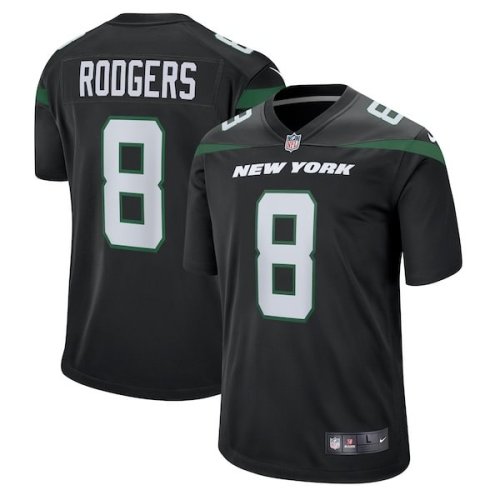 Aaron Rodgers New York Jets Nike Youth Game Jersey - Black/Green/White