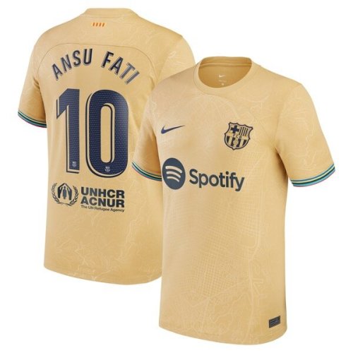 Ansu Fati Barcelona Nike Youth 2022/23 Away Breathe Stadium Replica Player Jersey - Yellow