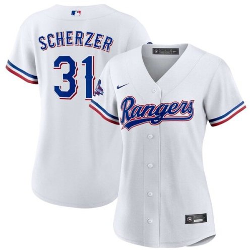Max Scherzer Texas Rangers Nike Women's Home 2023 World Series Champions Replica Player Jersey - White