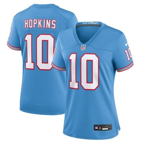 DeAndre Hopkins Tennessee Titans Nike Women's Oilers Throwback Player Game Jersey - Light Blue/Navy