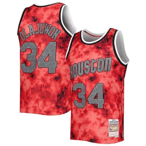 Hakeem Olajuwon Houston Rockets Mitchell & Ness 1993/94 Galaxy Swingman Jersey - Red