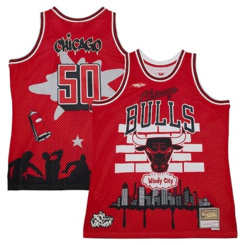 Chicago Bulls Mitchell & Ness x Tats Cru Hardwood Classics Fashion Jersey - Red