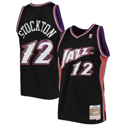 John Stockton Utah Jazz Mitchell & Ness 1998/99 Hardwood Classics Swingman Jersey - Black