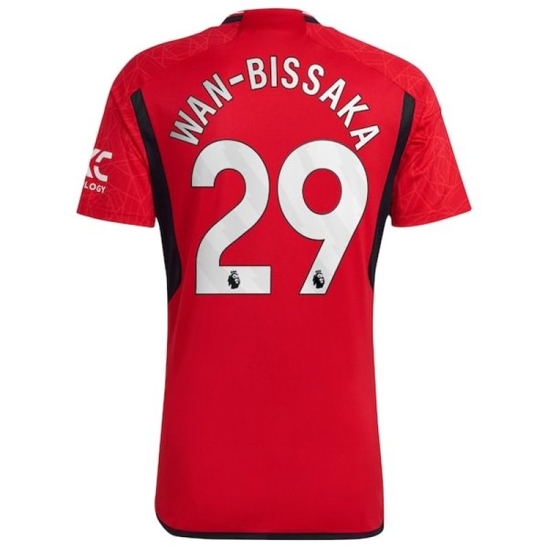 Aaron Wan-Bissaka Manchester United adidas 2023/24 Home Replica Player Jersey - Red/Green